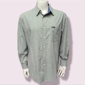 Chaps Ralph Lauren Green and White Checkered Button Up | Size Large
